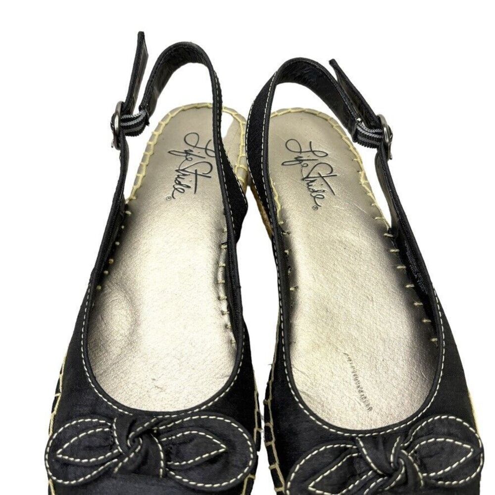 Life Stride Rica Too Navy Fabric Low Wedge Espadrille Sandal Womens Size 6.5 M - Picture 6 of 12